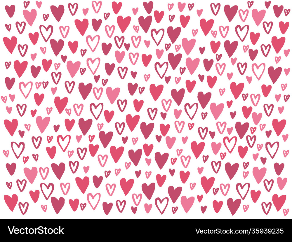 Rectangle Heart Wallpaper Cute hearts background rectangular template Vector Image