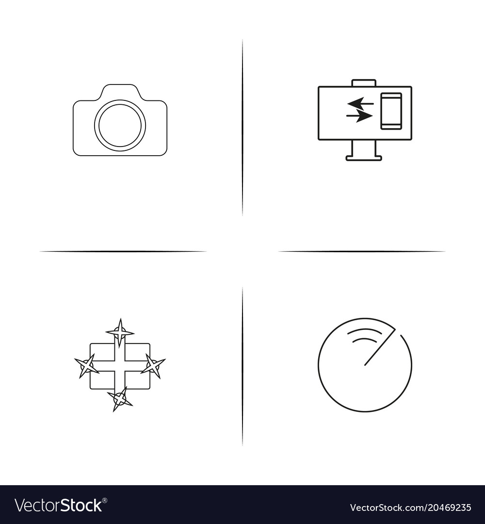Devices simple linear icons set outlined