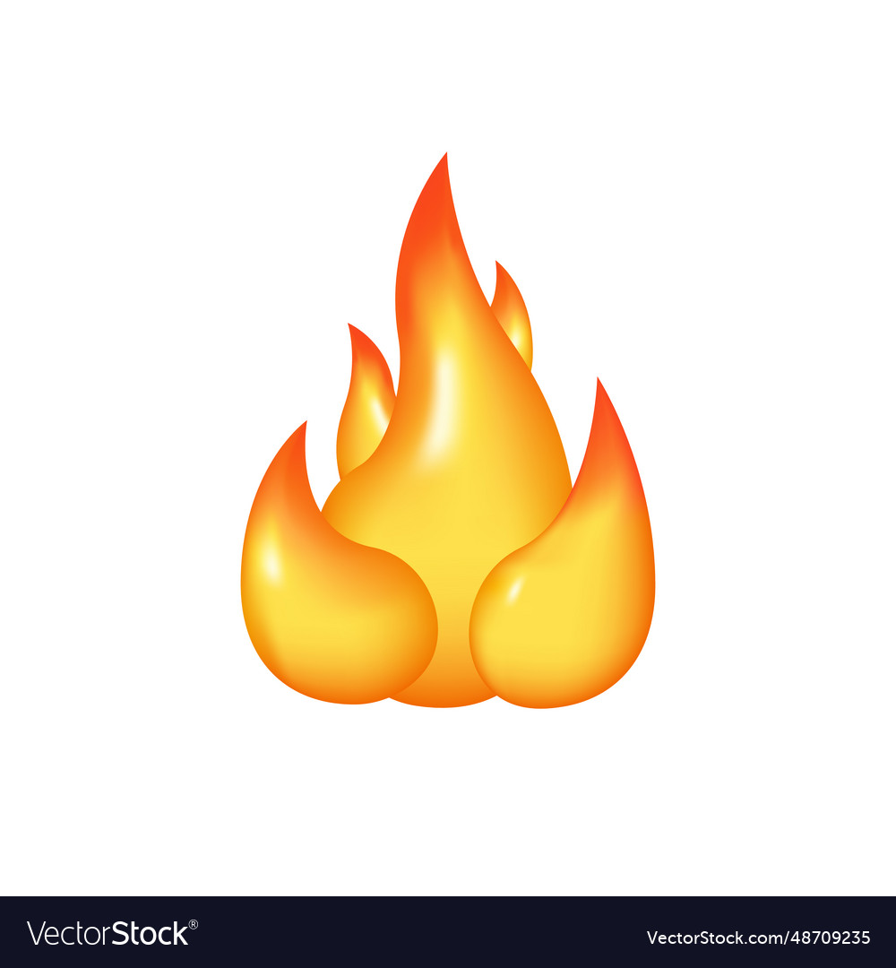 Fire 3d icon isolated on white background