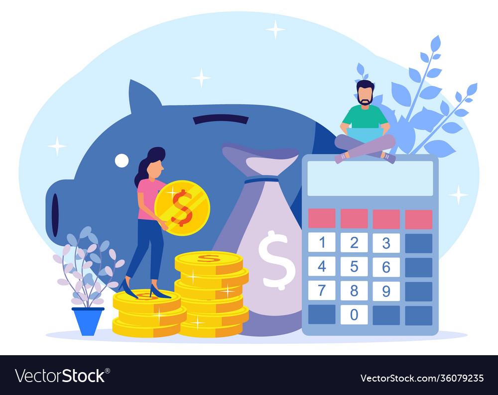 Graphic cartoon character business budget Vector Image