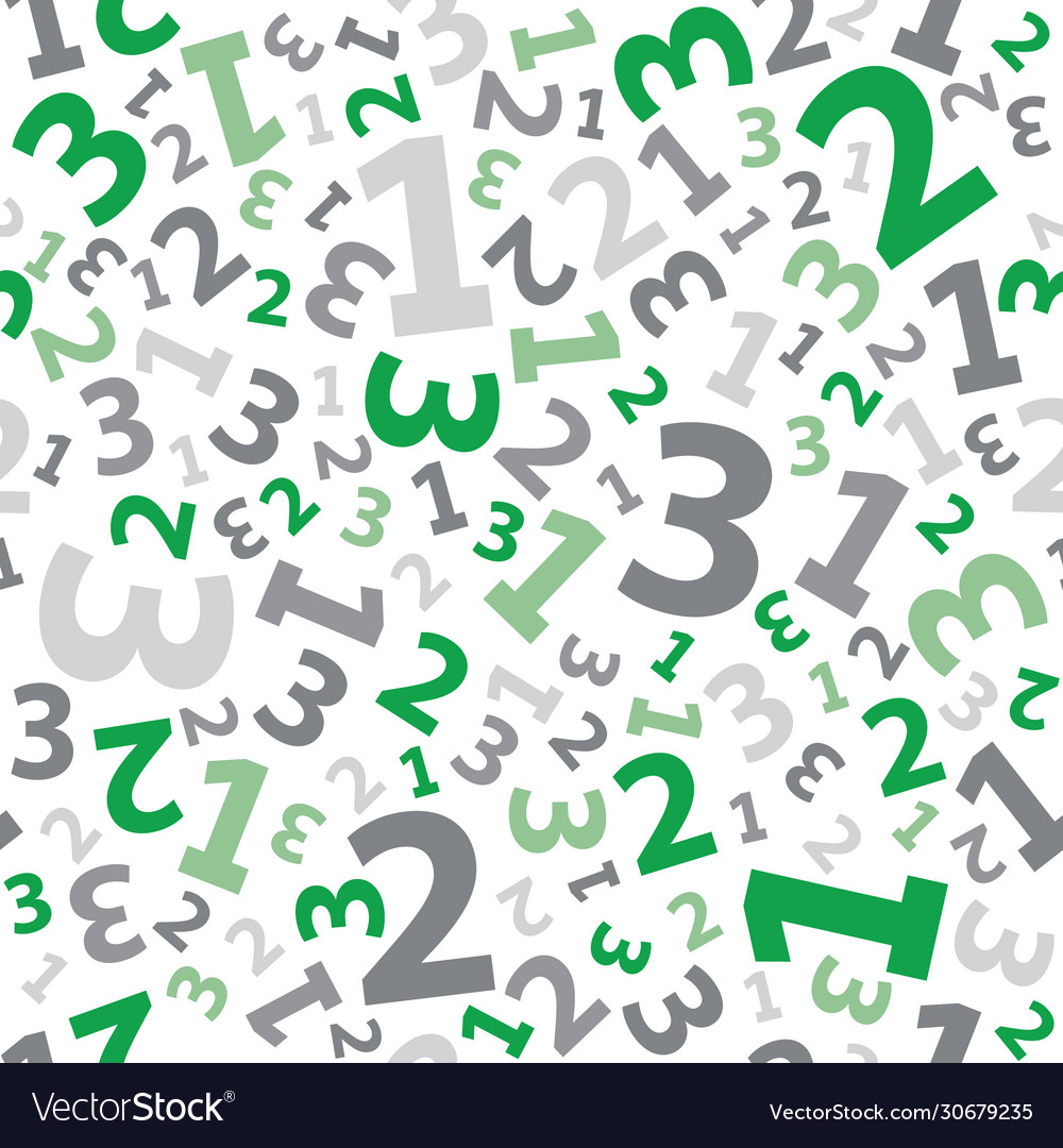 Green Number Background - Seamless Pattern