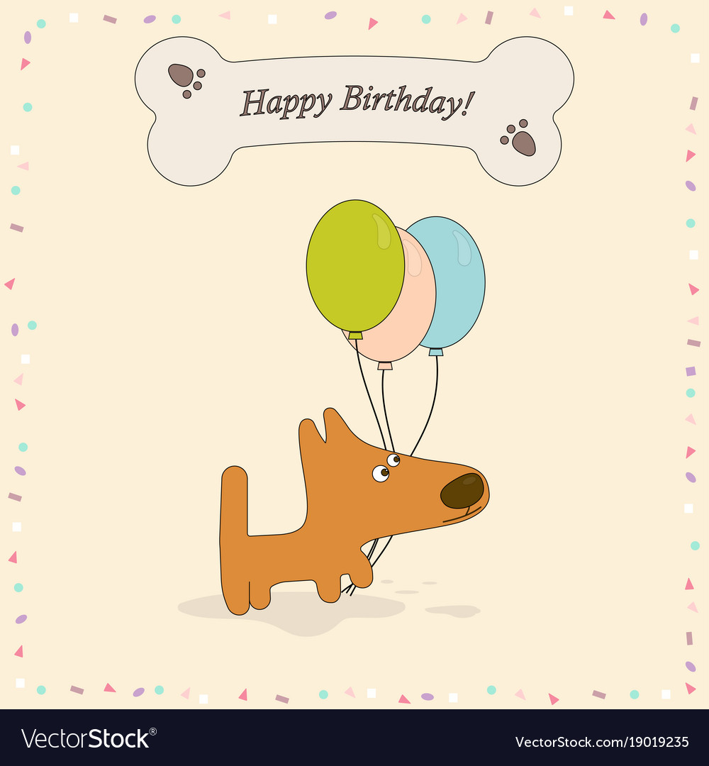 Greeting card with dog Royalty Free Vector Image