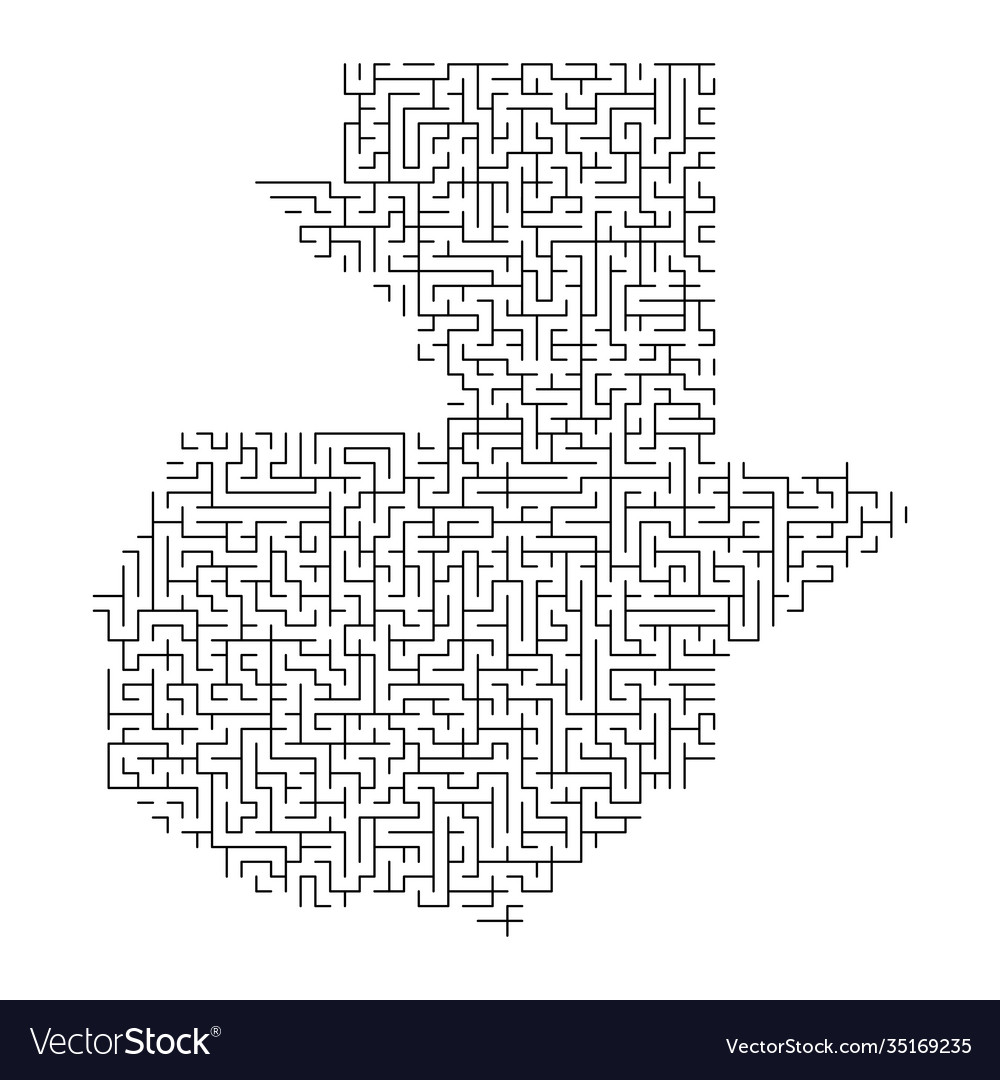 Guatemala map from black pattern maze grid Vector Image Guatemala map from black pattern maze grid