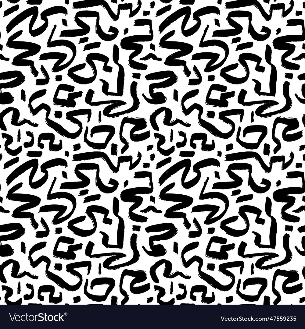 Marker drawn scribble square seamless pattern vector image Marker drawn scribble square seamless pattern