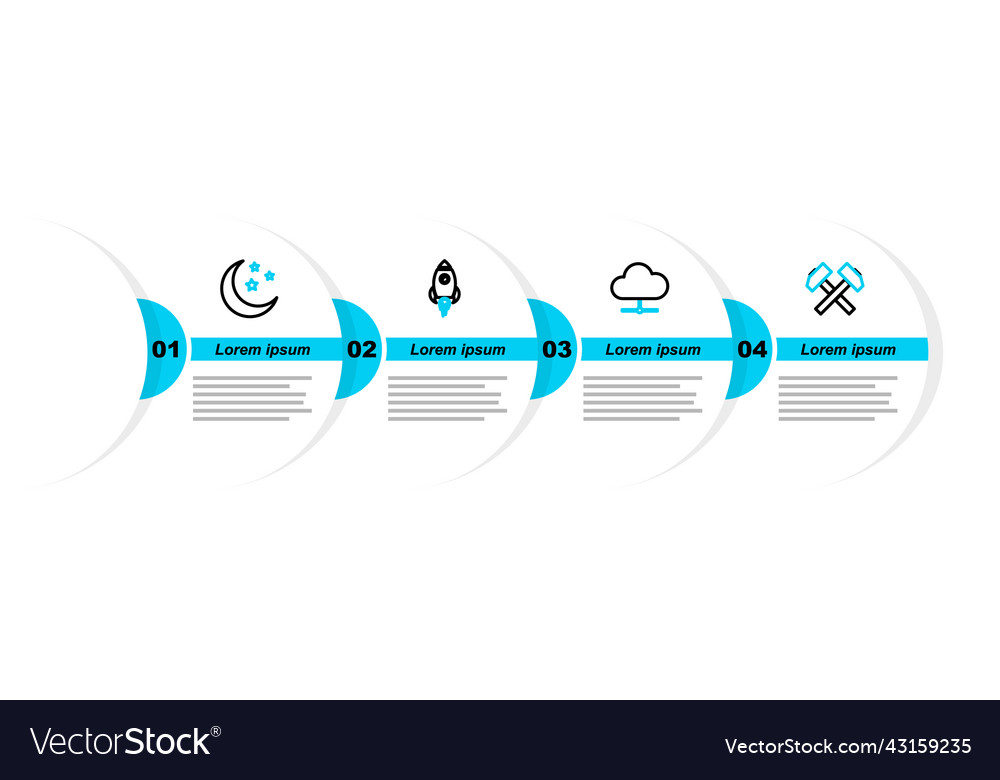 Set line two crossed hammers network cloud vector image Set line two crossed hammers network cloud
