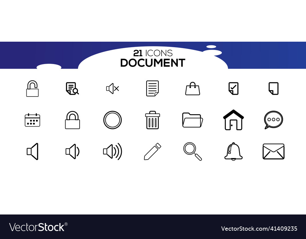Simple set of document line icon