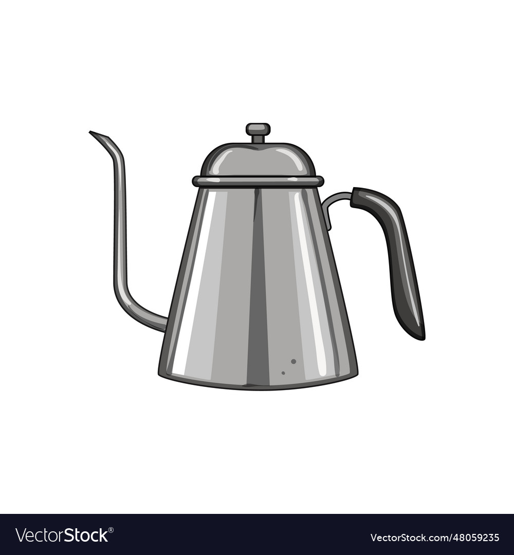 Tea steel drip kettle cartoon Royalty Free Vector Image