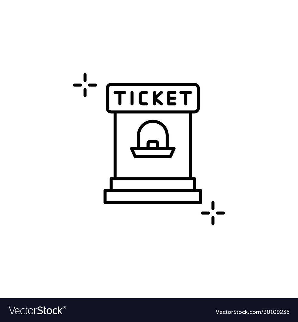 Ticket window icon simple line outline
