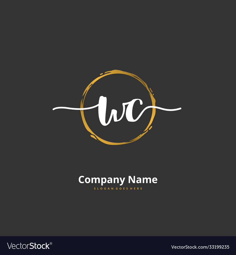 W c wc initial handwriting and signature logo