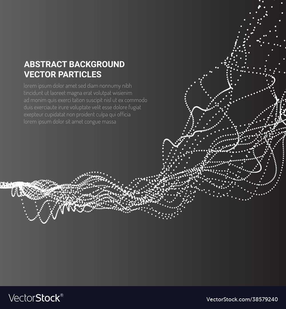 Abstract 3d image with particle flow movement vector image Abstract 3d image with particle flow movement
