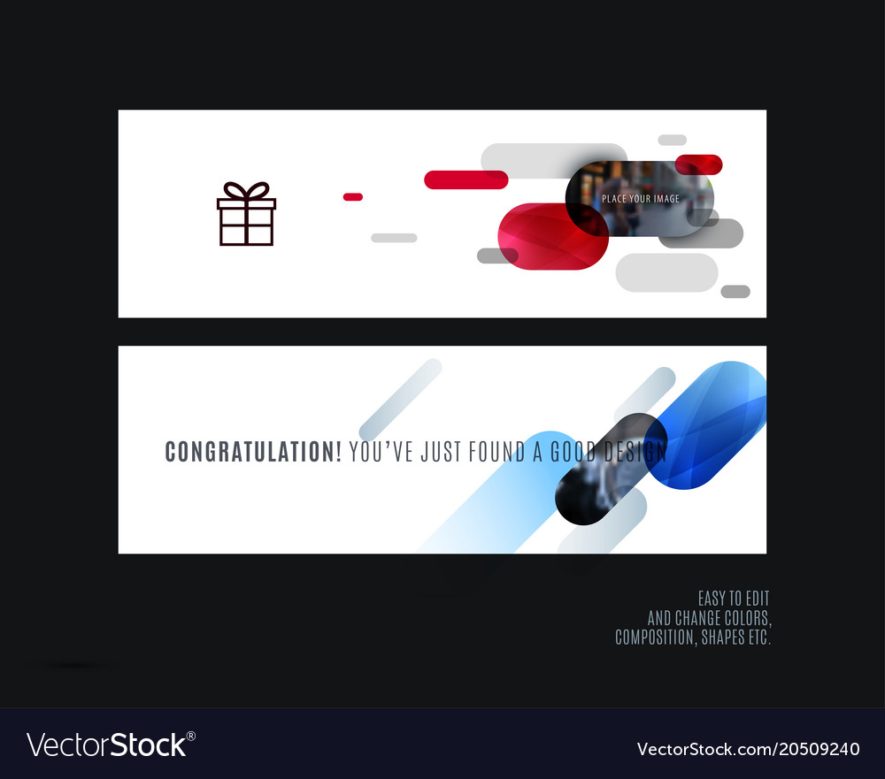 Abstract set of modern horizontal website