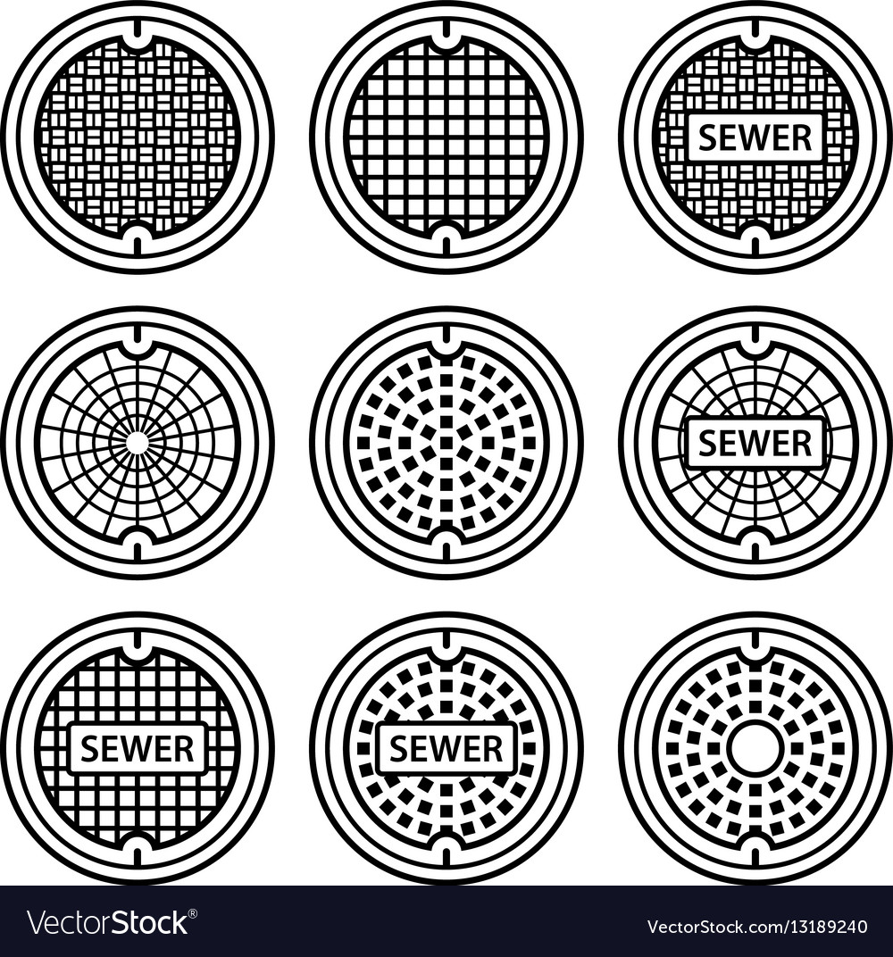 Schwarz Manhole Kanalabdeckung