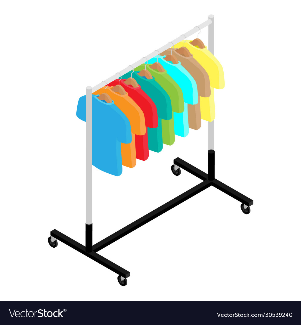 Colorful t-shirt on hanger clothing wardrobe