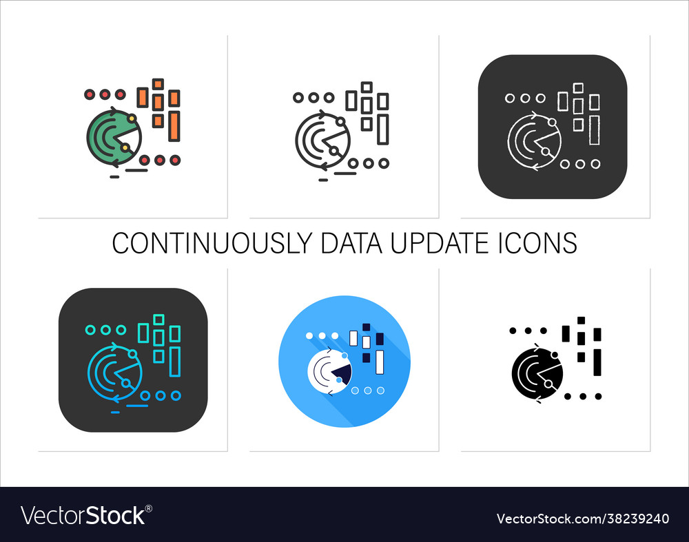 Continuously data update icons set