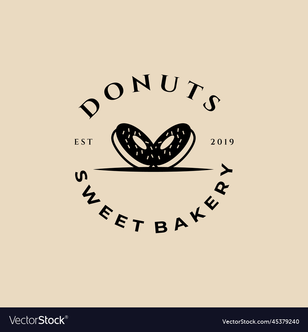 Donuts Vintage Logo Symbol und Symbol mit Emblem