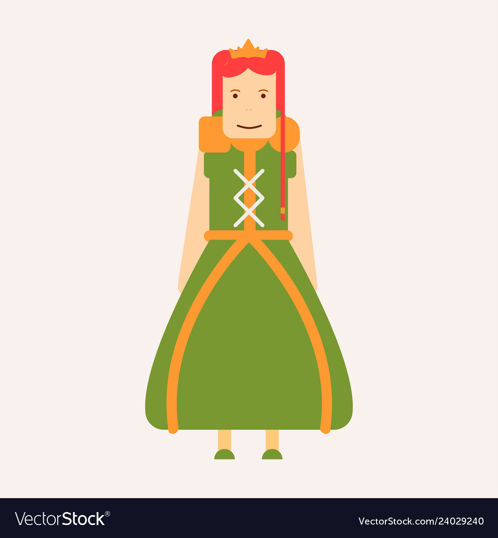 Fairy Tale Royalty Princess Isolated Female Vector Image