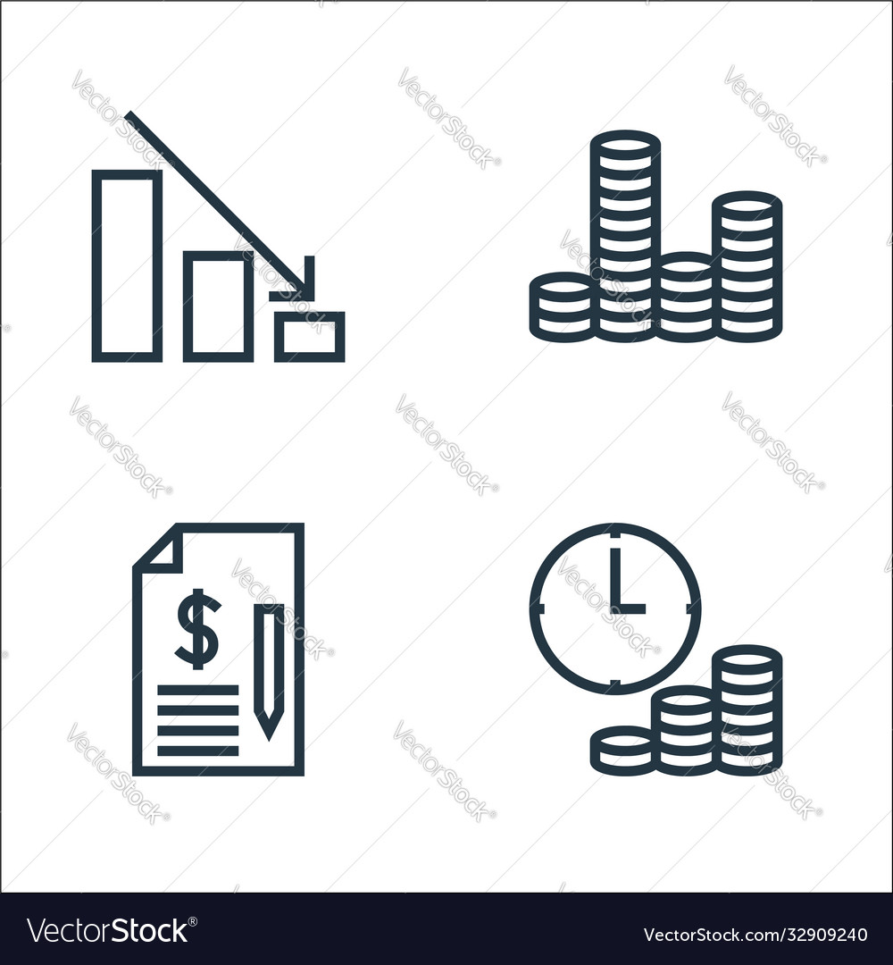 Finance line icons linear set quality Vector Image Finance line icons linear set quality