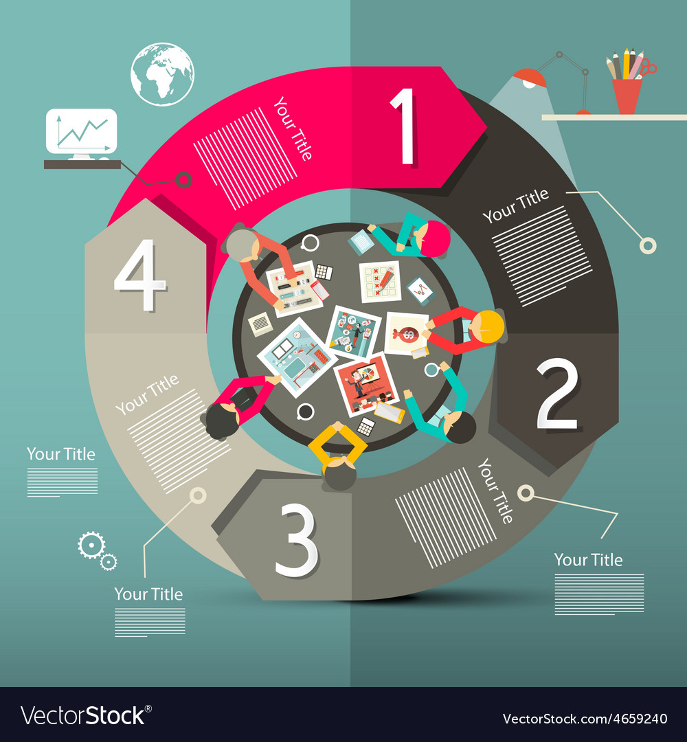 Infographics template - layout with top view