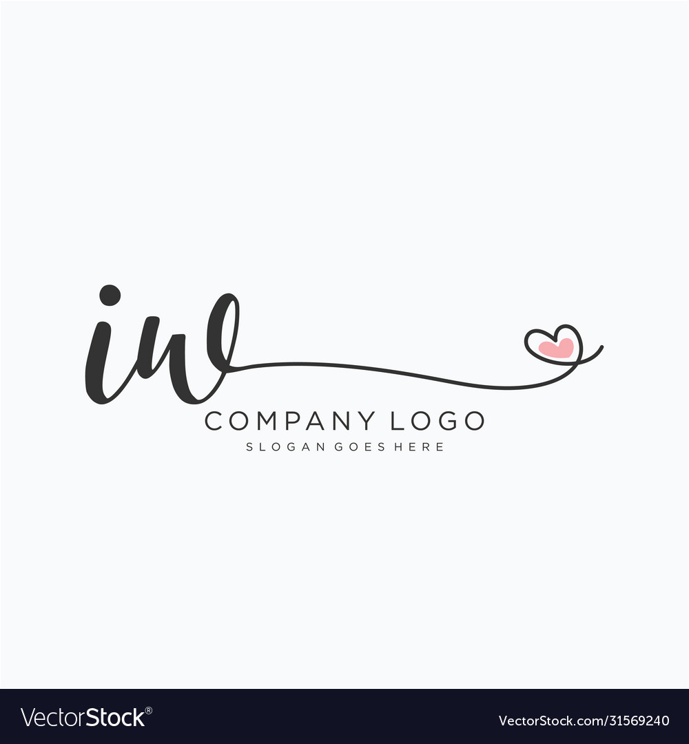 Iw initial handwriting logo design