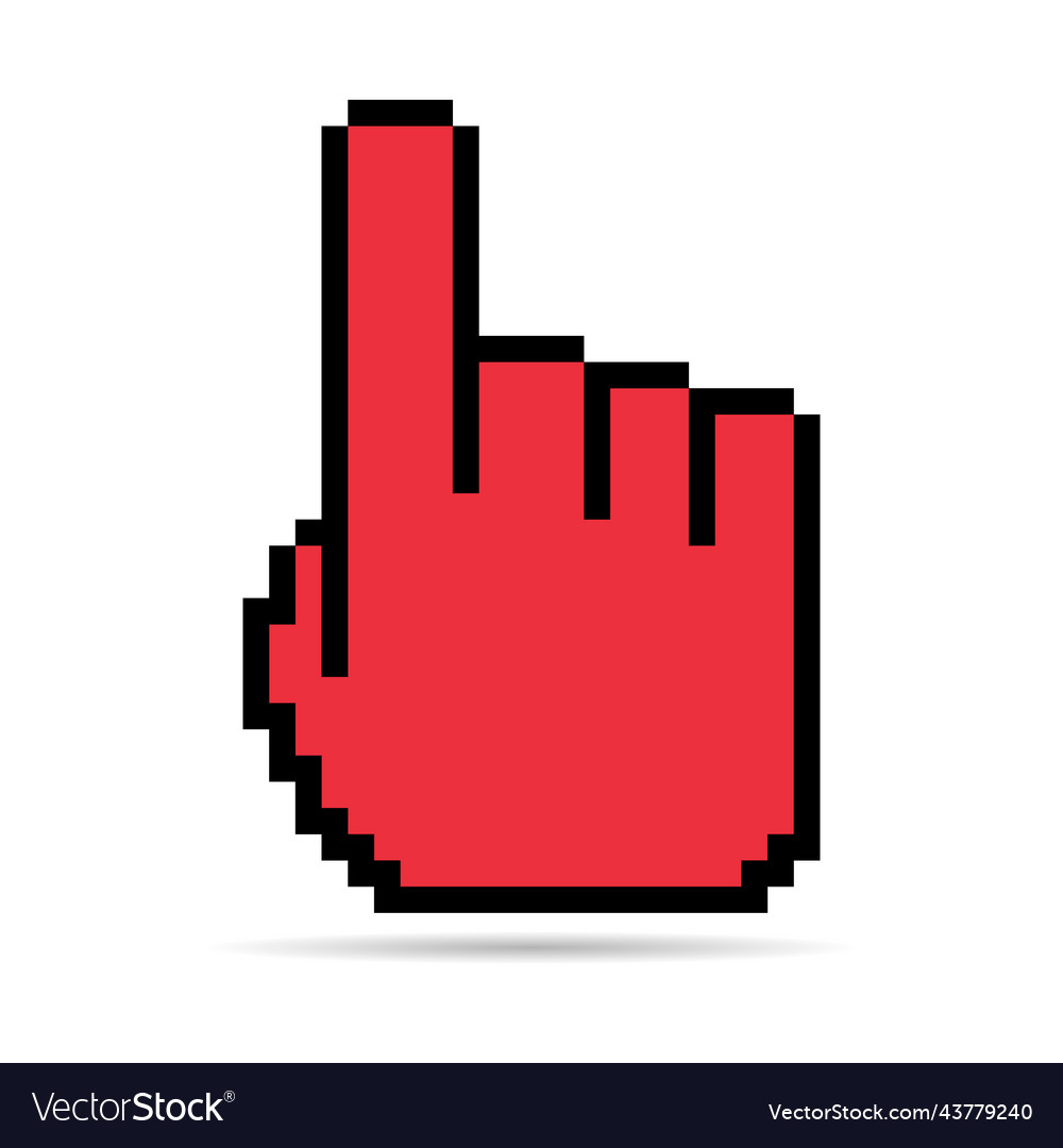Mouse cursor pixel shadow icon web click symbol vector image Mouse cursor pixel shadow icon web click symbol