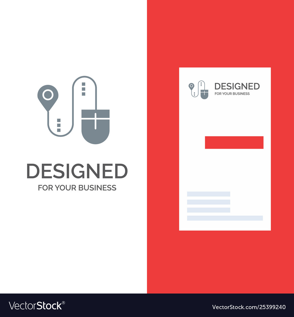 Mouse location search computer grey logo design vector image Mouse location search computer grey logo design
