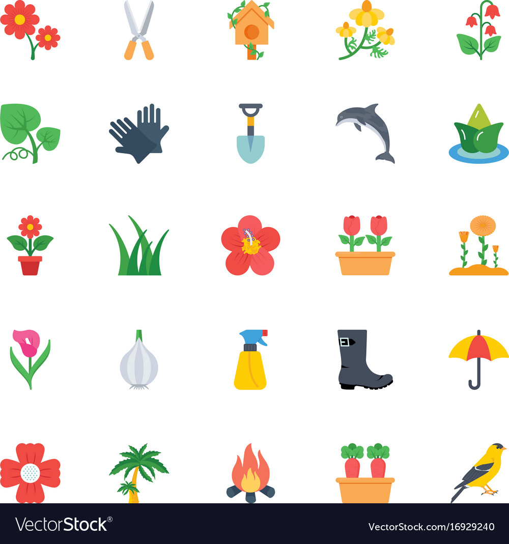 Nature and ecology flat colored icons 4