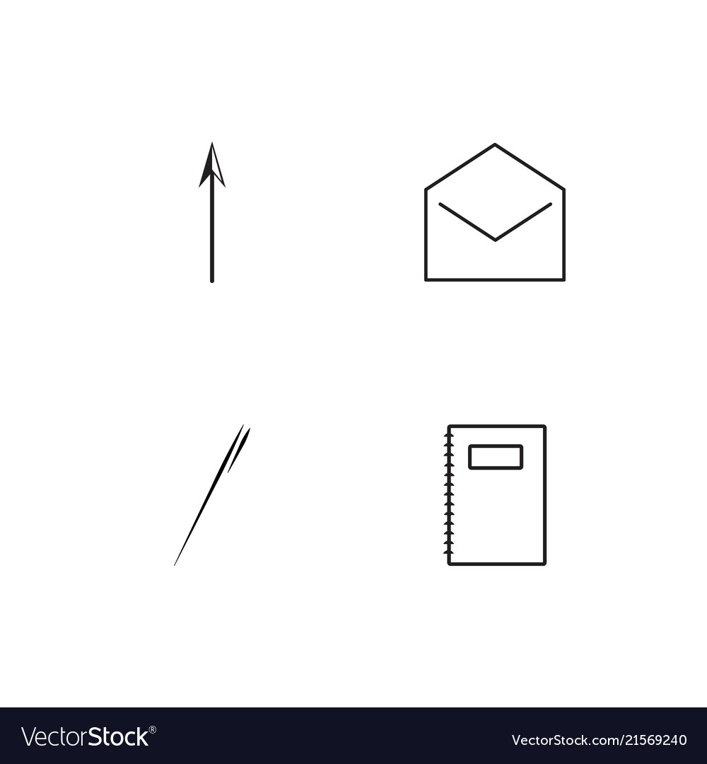 Office linear icons set simple outline