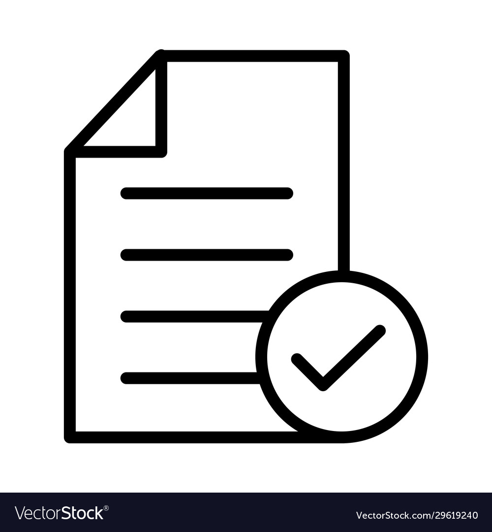 Paper document with check symbol
