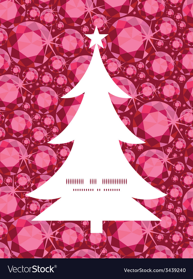 Ruby christmas tree silhouette pattern frame card