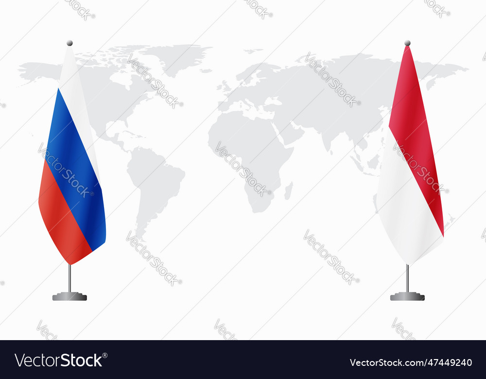 Russia and monaco flags for official meeting