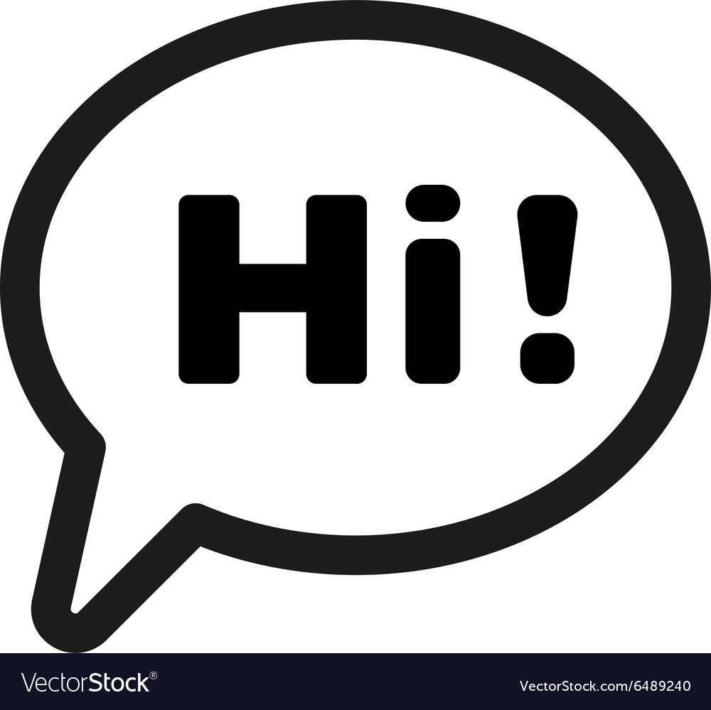 The hi icon Greet and hello symbol Flat Royalty Free Vector