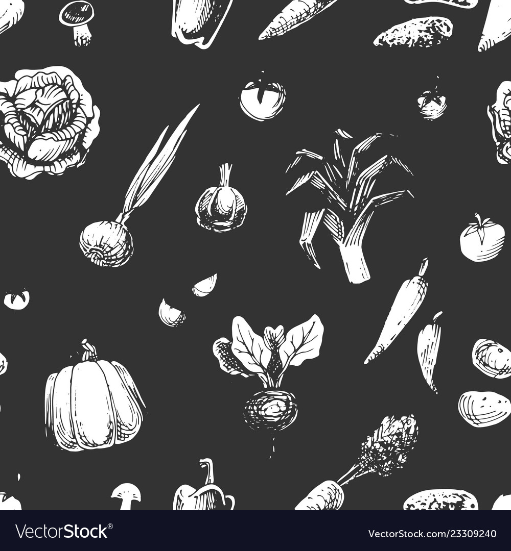 Vegetables seamless pattern background