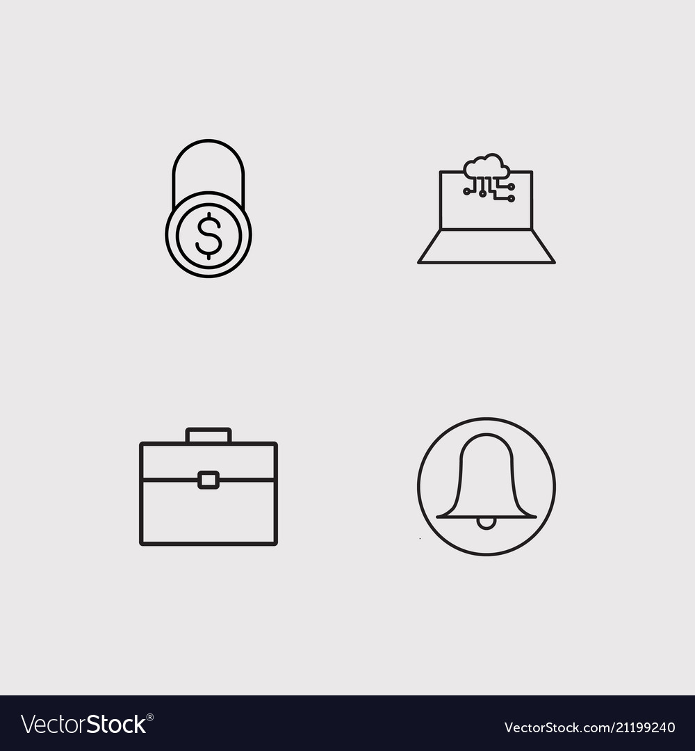 Web simple linear icons set outlined