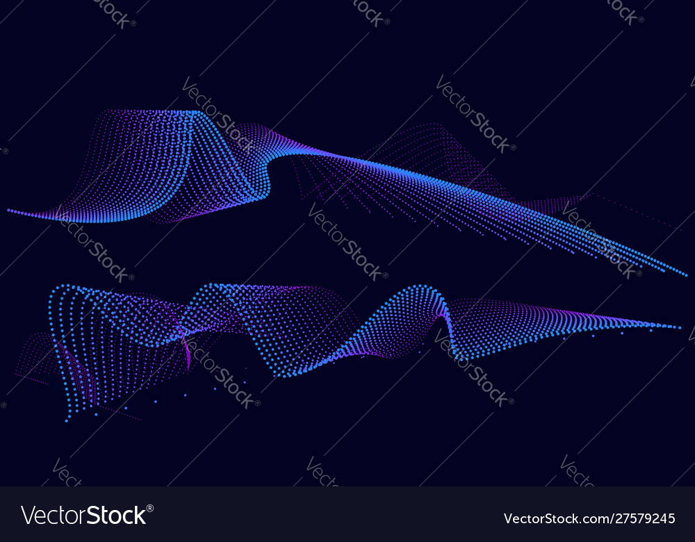 Abstract neon lines techno elements from dots vector image Abstract neon lines techno elements from dots