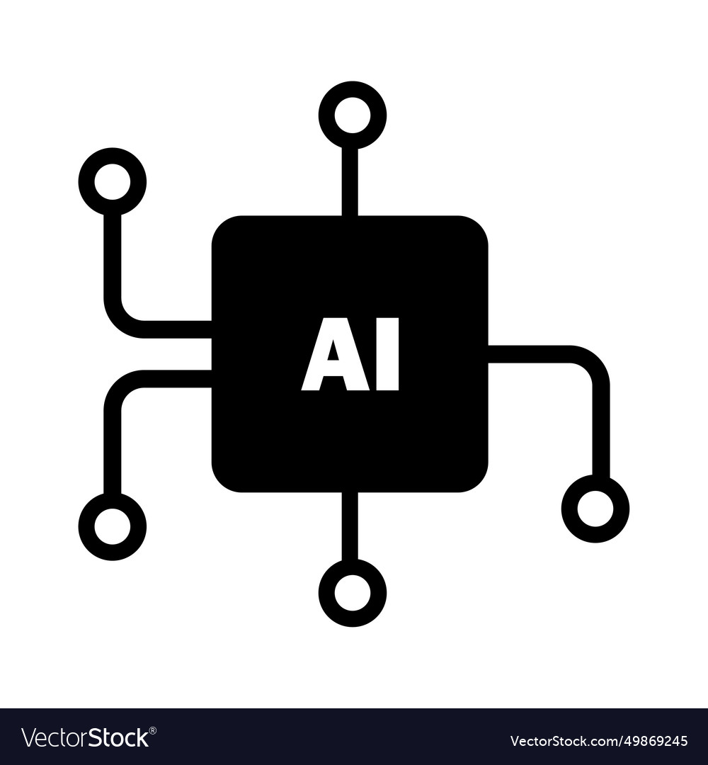 Ai processor icon mini symbol vector image Ai processor icon mini symbol