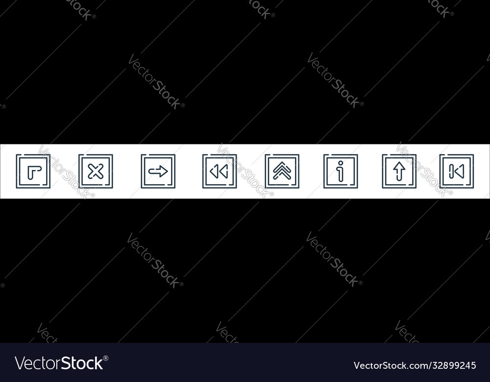 Arrow line icons linear set quality vector image Arrow line icons linear set quality