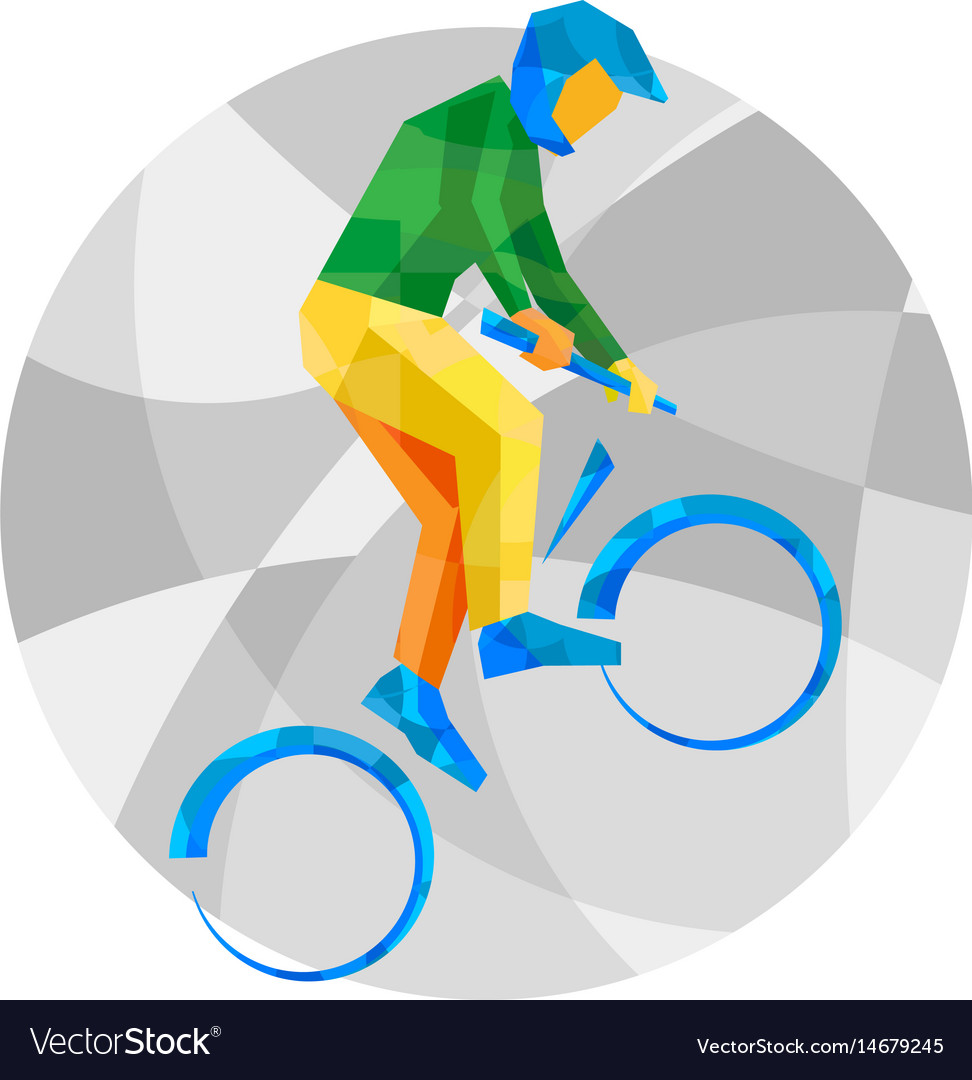 Cycling bmx with abstract patterns