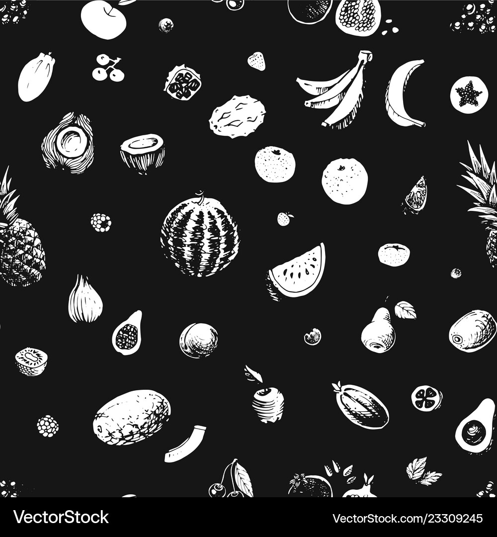 Fruits seamless pattern background Royalty Free Vector Image