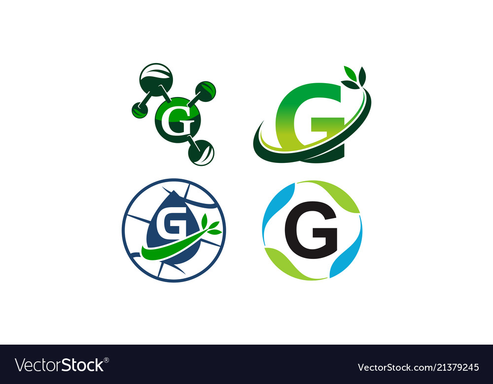 Green project solution a template set vector image Green project solution a template set