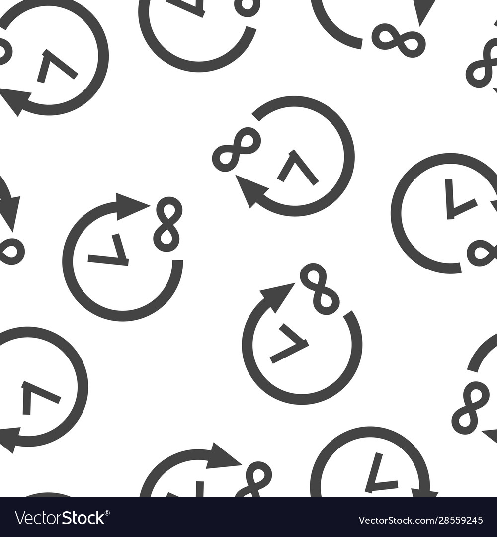 Image time hours and infinity seamless pattern