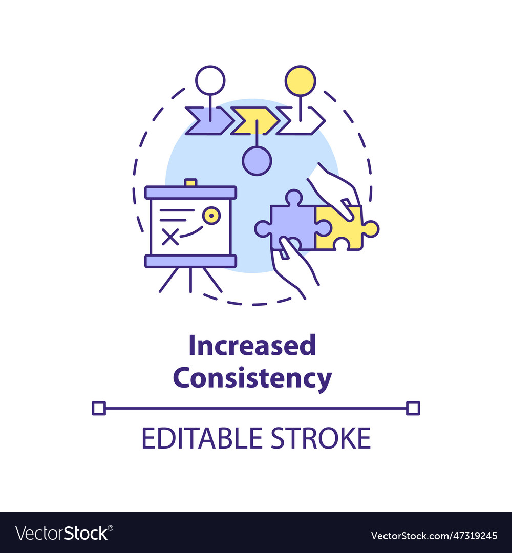 Increased Consistency Concept Icon Royalty Free Vector Image