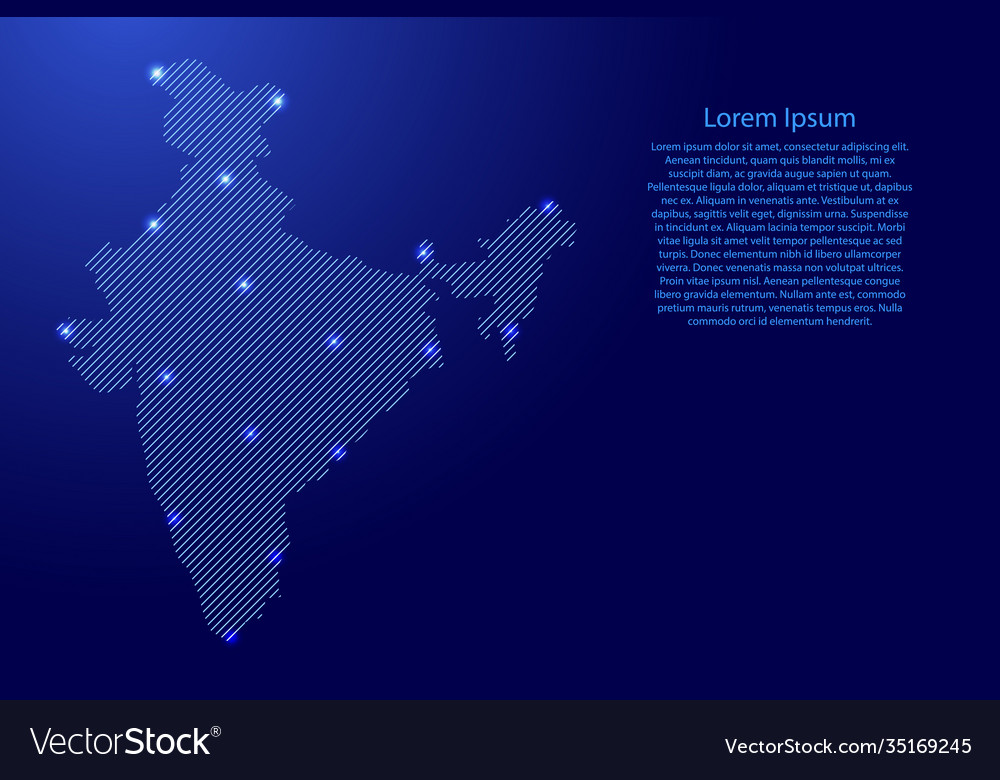 India map from blue pattern slanted parallel vector image India map from blue pattern slanted parallel