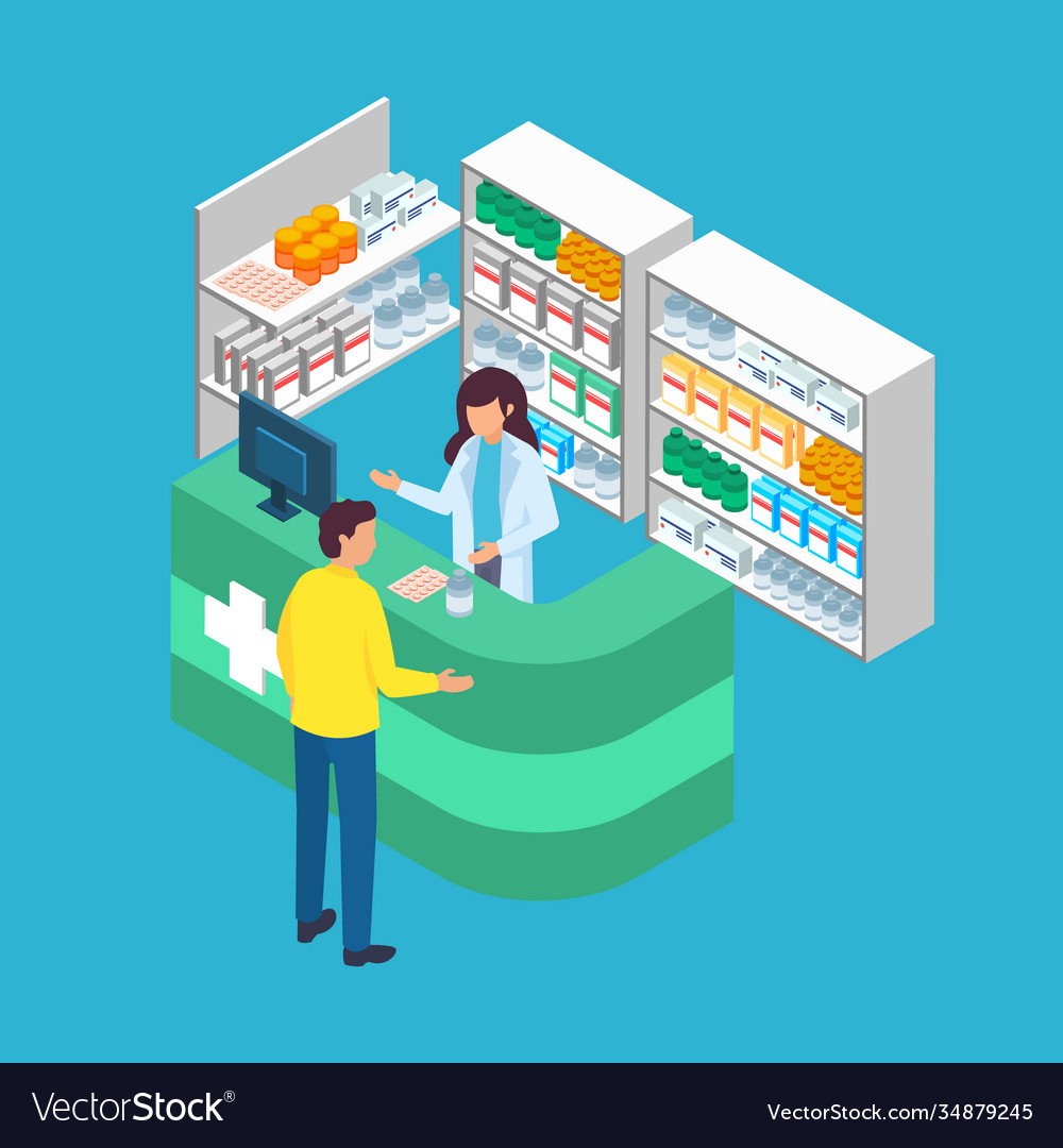 Isometric pharmacy concept