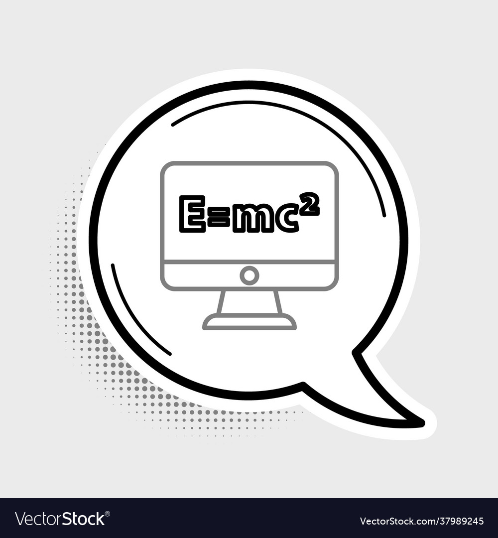 Line math system equation solution on computer vector image Line math system equation solution on computer