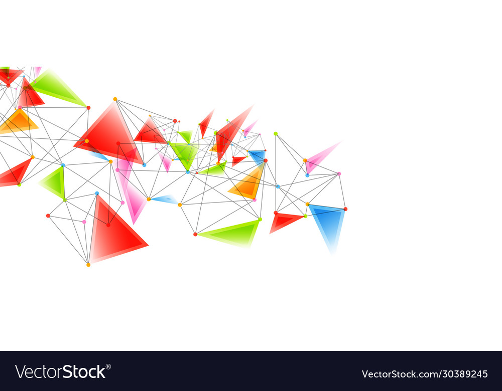 Line points connections triangular technology Vector Image Line points connections triangular technology