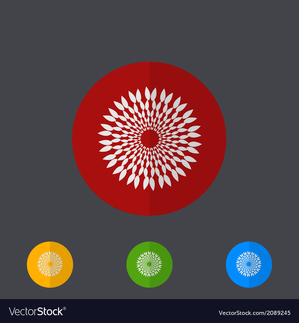 Modern circle icons set on gray