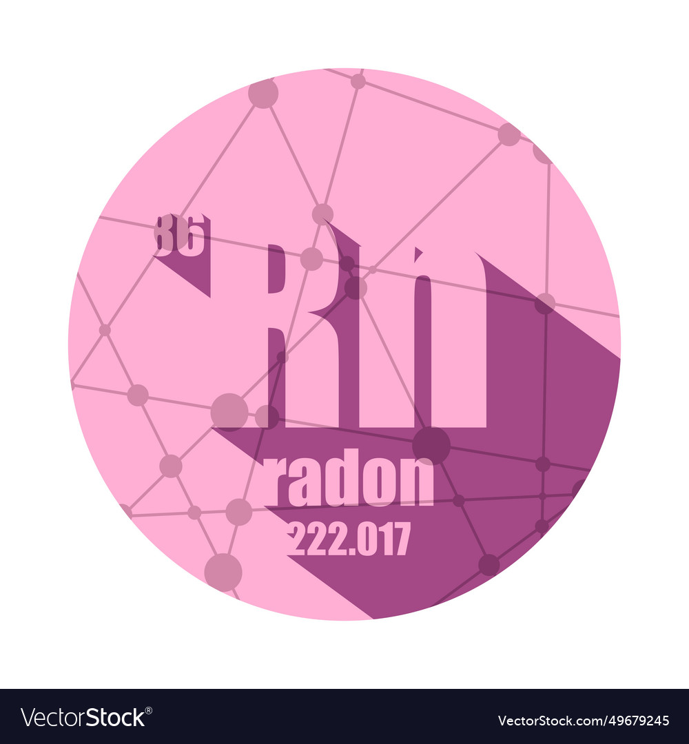 Radon chemische Element Zeichen mit Atomzahl