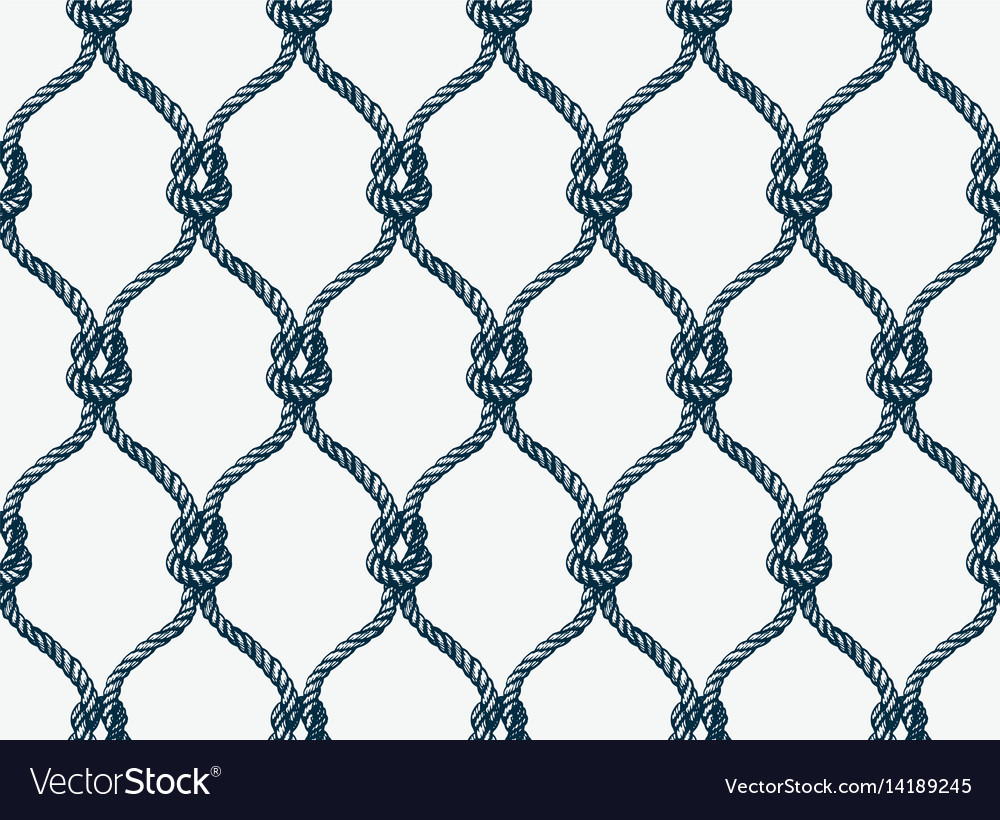 Rope seamless tied fishnet pattern