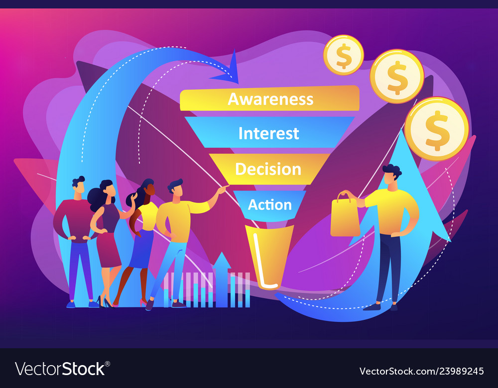 Sales funnel management concept