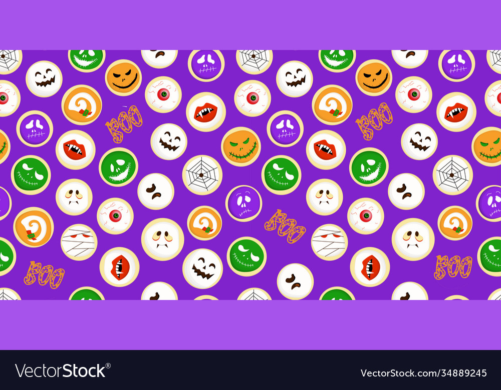 Seamless pattern on with scary faces background Vector Image Seamless pattern on with scary faces background